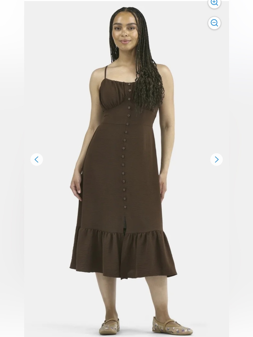 No Boundaries Cottagecore Built In Bra Cami Peasant Midi Dress